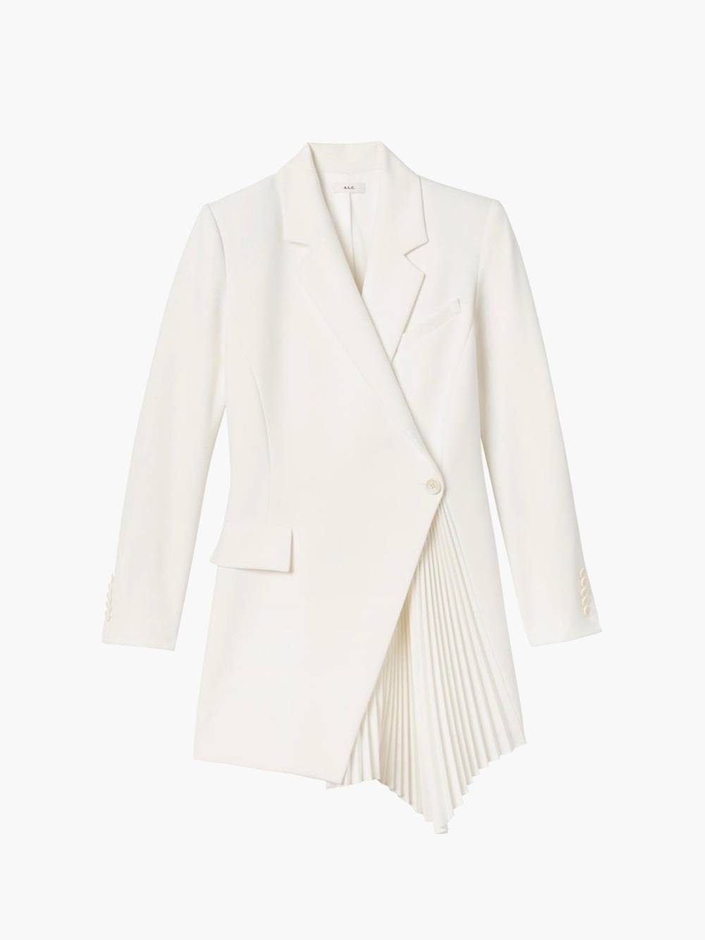 A.L.C. Women's White Asymmetric Pleated Blazer Dress
